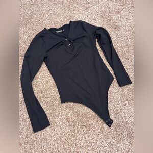 Abercrombie & Fitch Size S Bodysuit Black with Metal Detail